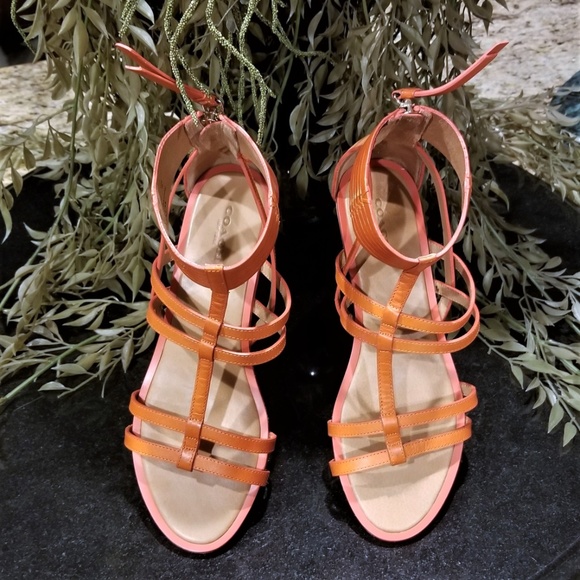 orange gladiator sandals